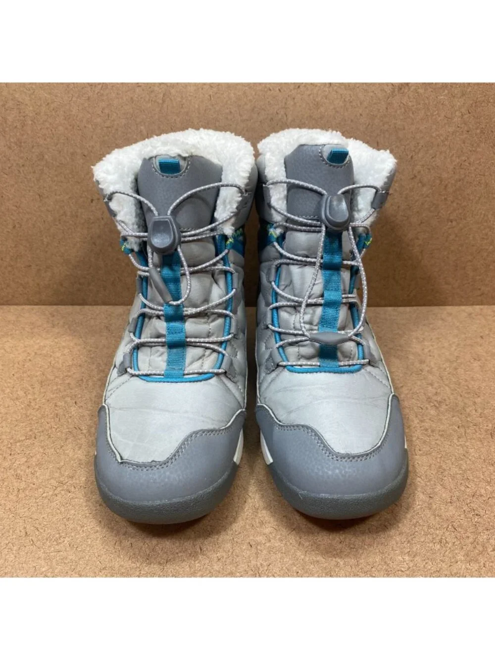 Merrell Snow Crush 3.0 Waterproof Gray Insulated Winter Boots Faux Fur Girls 7